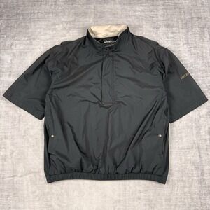 FootJoy DryJoys Jacket Mens XL Black Short Sleeve Waterproof Pullover Rain Golf